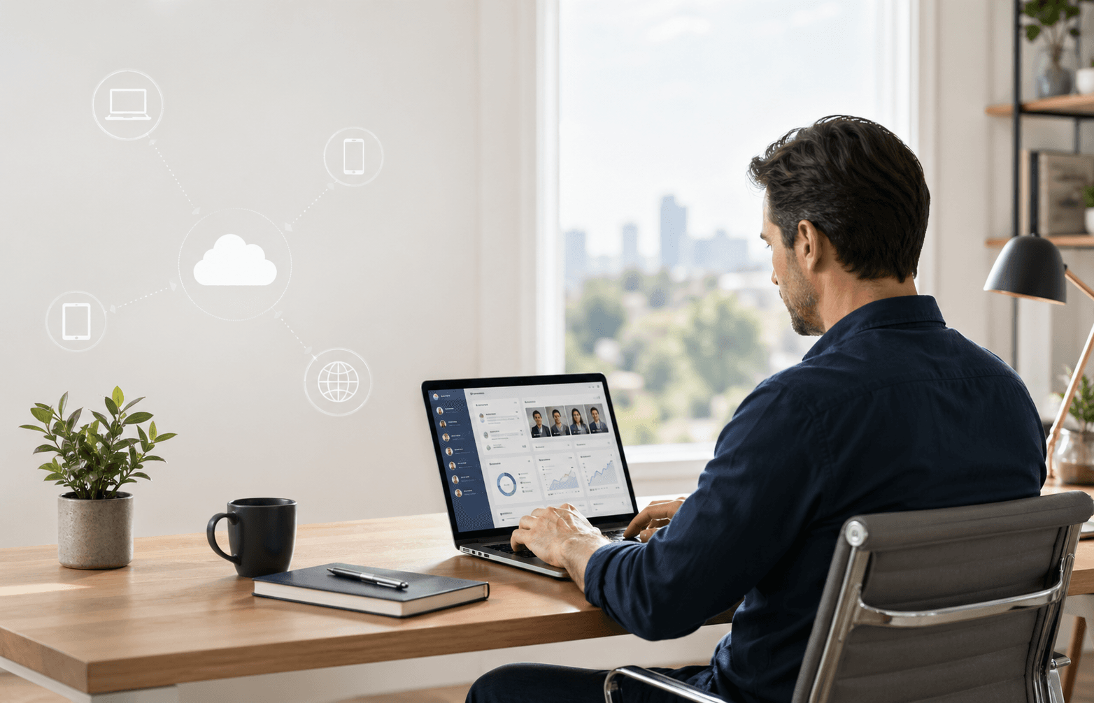 Remote worker using SensePC cloud desktops for secure distributed work